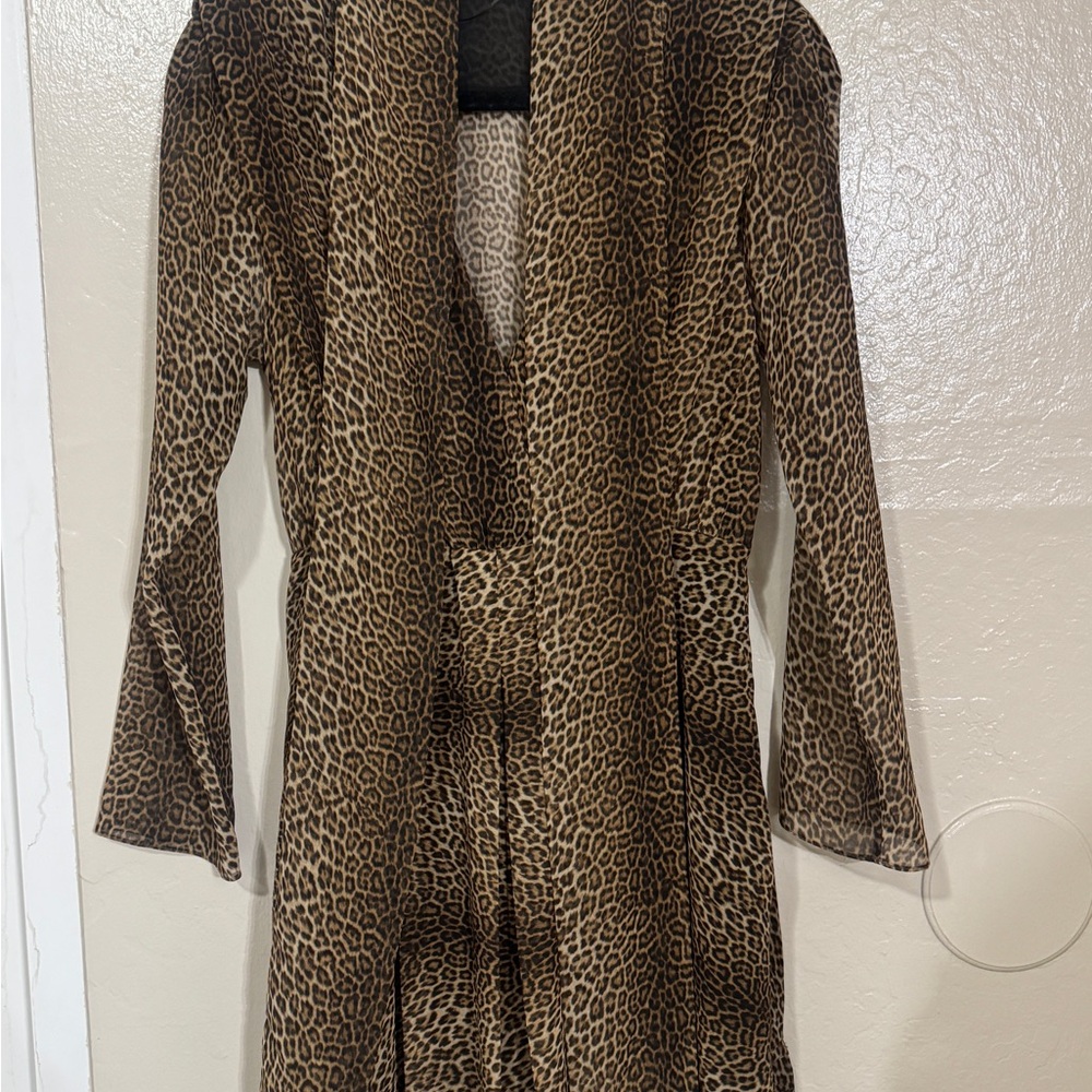 New* Zara Leopard Print Brown Women's mini Dress - Stylish Animal Print